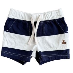 Baby Gap Boys Brannan Bear Navy Blue White Striped Pull-On Shorts. 3-6 Months.